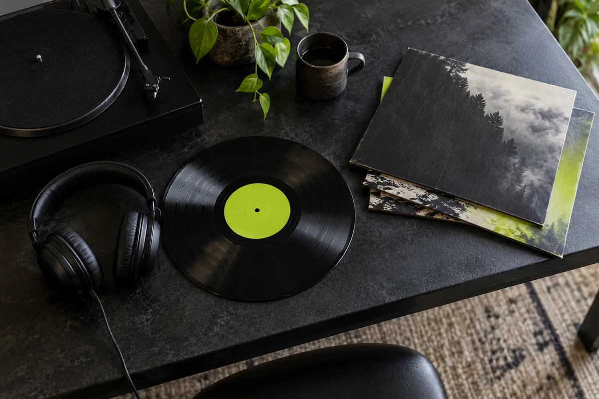 One recording positioned for listening beside several alternative takes.